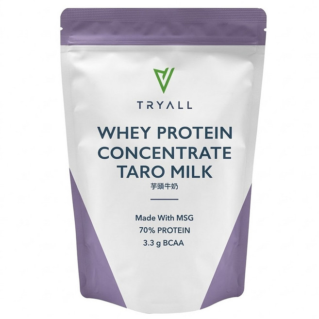 TRYALL 濃縮調味乳清蛋白粉 芋頭牛奶, 500g, 1包