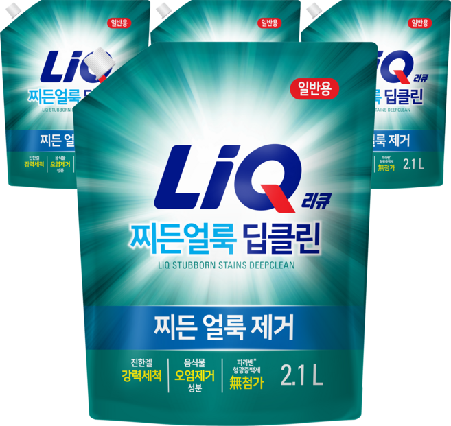 리큐 찌든 얼룩 딥클린 액상세제 일반용, 4개, 2.1L