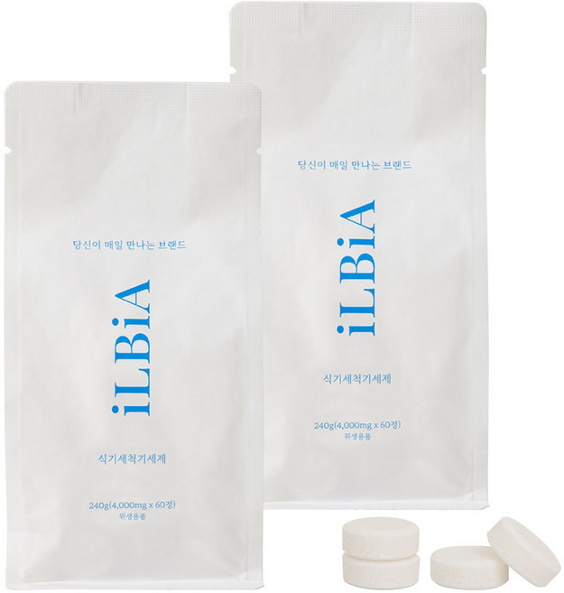 일비아 올인원 식기세척기 세제 타블릿, 240g, 2개