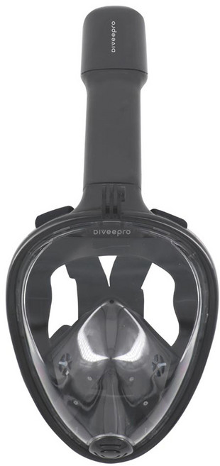 다이비프로 아동용 익스트림 풀페이스 스노쿨링 마스크, 블랙