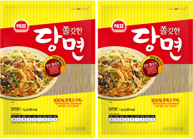 해표 쫄깃한 당면, 1kg, 2개