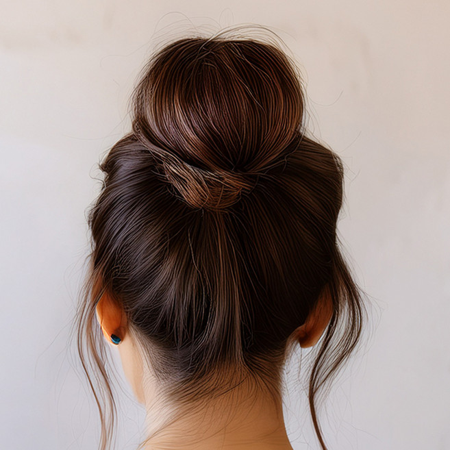 마메 올림머리 가발, 딥갈색, 4개