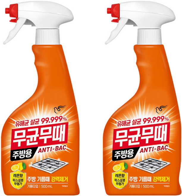 무균무때 안티박 주방용 세정제, 500ml, 2개