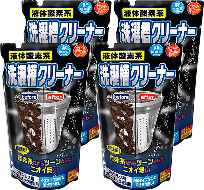 ROCKET 火箭 日本製液體酸素系 洗衣槽 清潔劑, 390ml, 4個