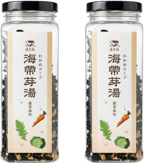藻作坊 海帶芽湯 蔬菜風味 全素, 2罐, 120g