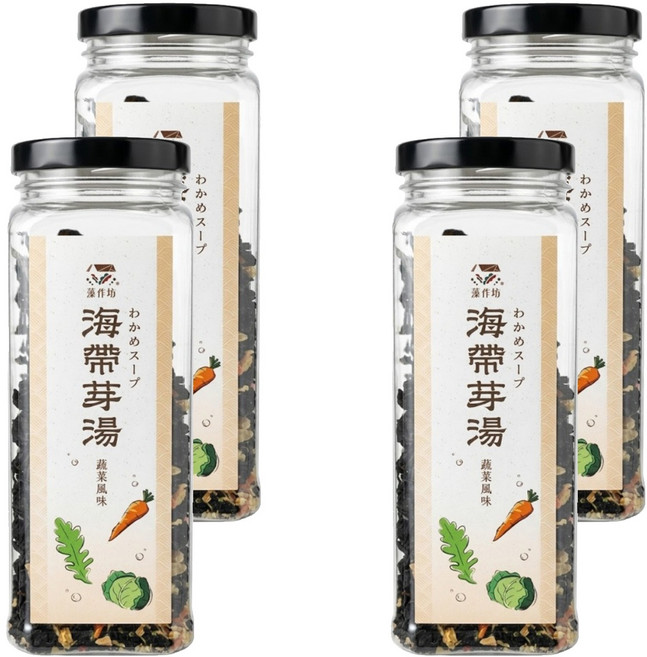 藻作坊 海帶芽湯 蔬菜風味 全素, 4罐, 120g