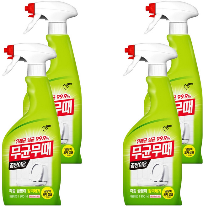 무균무때 곰팡이용 세정제, 900ml, 4개