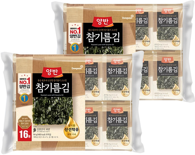 양반 참기름김, 4g, 32개