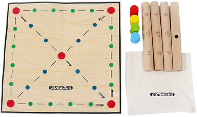 토도리브로 차차차 원목 윷놀이, 나무색, 1세트