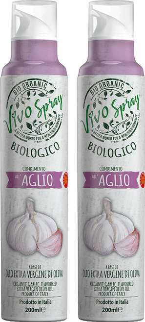 만토바 비보 유기농 엑스트라버진 갈릭 올리브오일 스프레이, 200ml, 2개