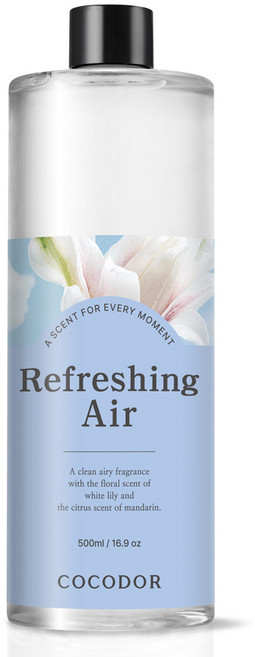코코도르 대용량 디퓨저 리필, 리프레싱에어, 500ml, 1개