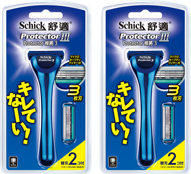 Schick 舒適牌 捍將3刮鬍刀 1刀把2刀片, 1支, 2組