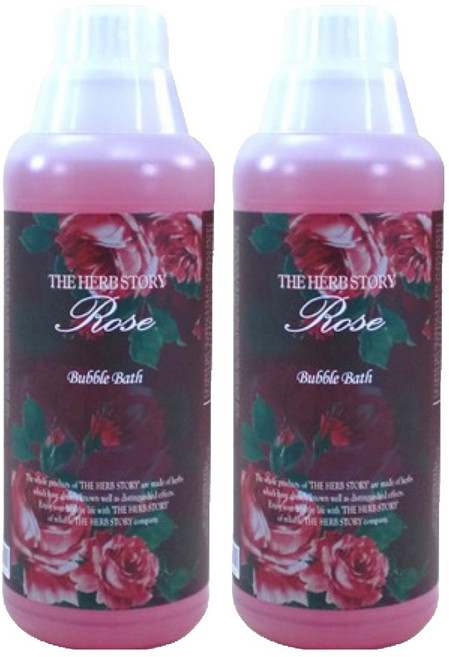 더허브스토리 버블바스 입욕제 로즈향, 1L, 2개