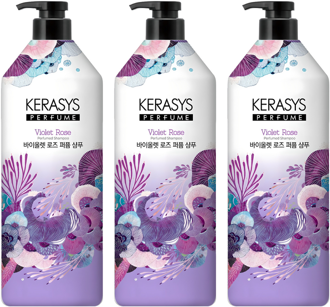 케라시스 퍼퓸 샴푸 바이올렛 로즈, 1L, 3개