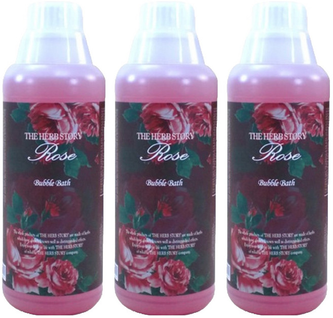 더허브스토리 버블바스 입욕제 로즈향, 1L, 3개