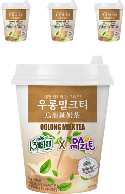 다미즐 3시15분 우롱 밀크티 원컵, 16g, 1개입, 4개