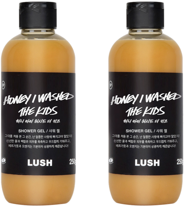 러쉬 허니 아이 워시드 더 키즈 샤워 젤, 250g, 2개