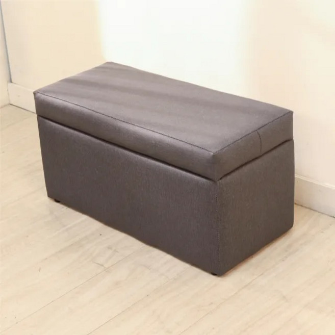 BuyJM 百嘉美 MIT耐磨貓抓皮掀蓋椅 收納椅 沙發凳, 深灰色, 1個