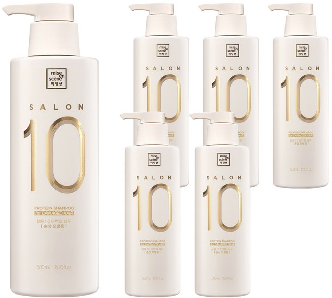 미쟝센 살롱 10 단백질 샴푸 손상모발용, 500ml, 6개