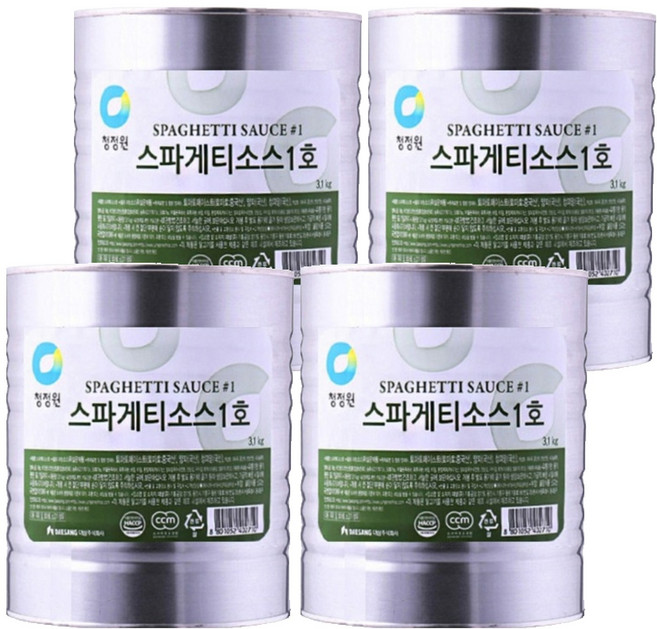 청정원 스파게티소스 1호, 3.1kg, 4개