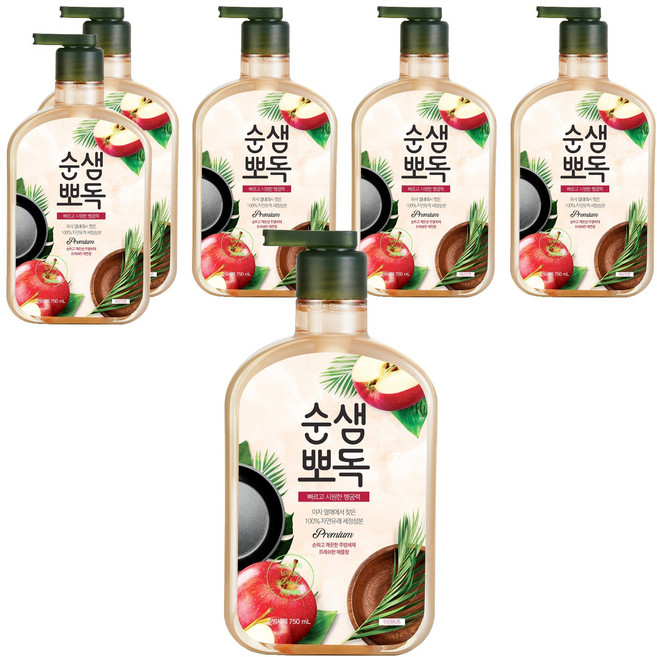 순샘 뽀독 애플향 주방세제, 750ml, 6개
