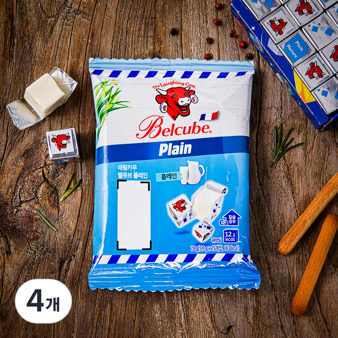 래핑카우 벨큐브 플레인, 5.2g, 15개입, 4개