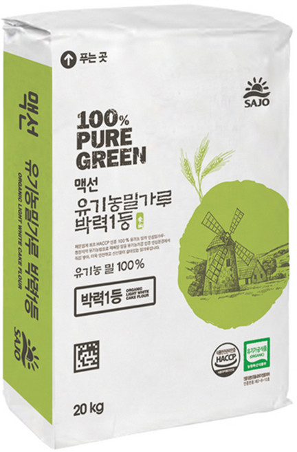 MCSUN 유기농 밀가루 박력1등, 20kg, 1개
