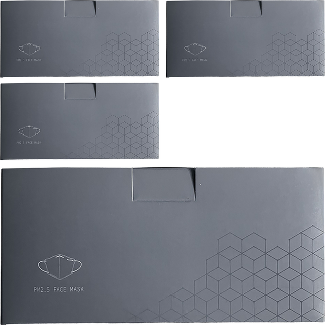 HAOFA 氣密型高階PM2.5防護口罩 M, 霧黑色, 30片, 4盒