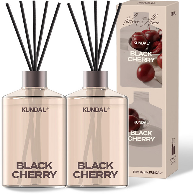 쿤달 시그니처 퍼퓸 디퓨저 세트, 블랙체리, 500ml, 2개