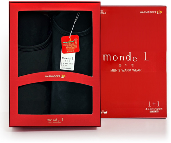 몽드엘 남성용 기모 발열내의 세트 1+1