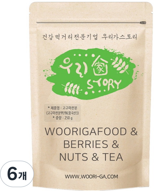 wooriga. 地瓜澱粉, 6個, 250g
