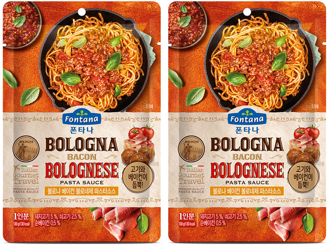 폰타나 볼로냐 베이컨 볼로네제 파스타소스, 130g, 2개