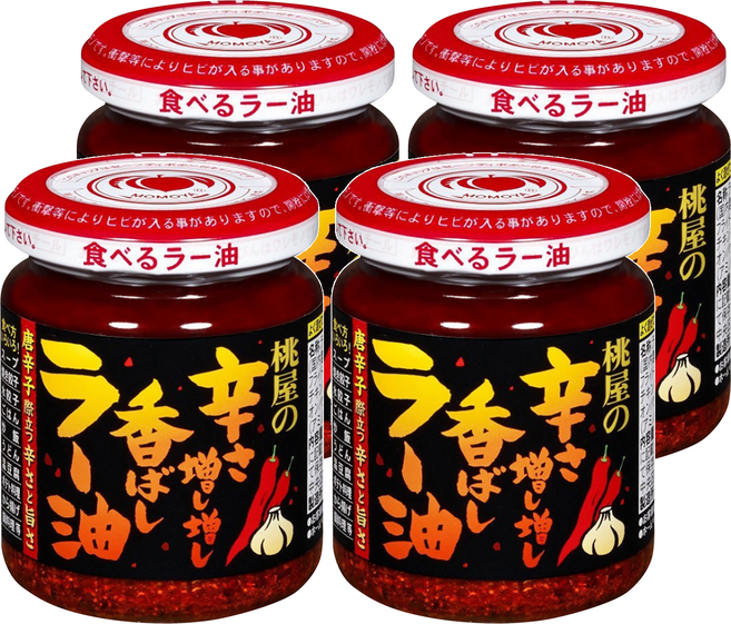 桃屋 蒜香辣油 加強版, 105g, 4罐