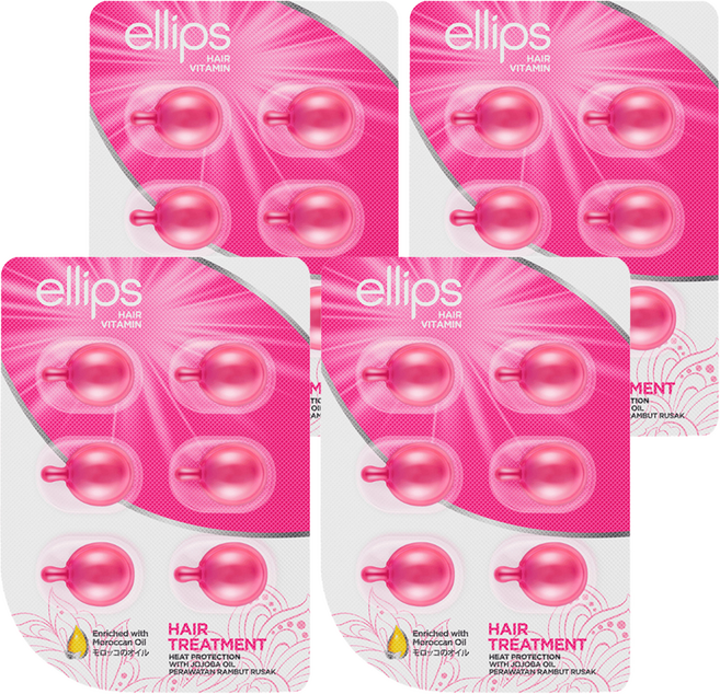 ellips 意立詩 摩洛哥護髮膠囊 染燙修護 粉色, 24個, 1ml