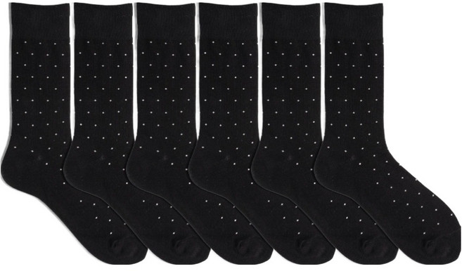 삭스팩토리 남성용 도트 정장 양말 6켤레 세트