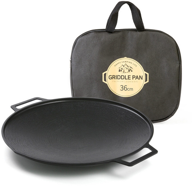 퀸센스 인덕션 올비아 캠핑 그리들팬 + 수납가방, 36cm, 1세트