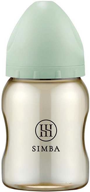 Simba 小獅王辛巴 新生適用 蘊蜜鉑金PPSU寬口防脹氣奶瓶, 綠沐, 200ml, 1瓶