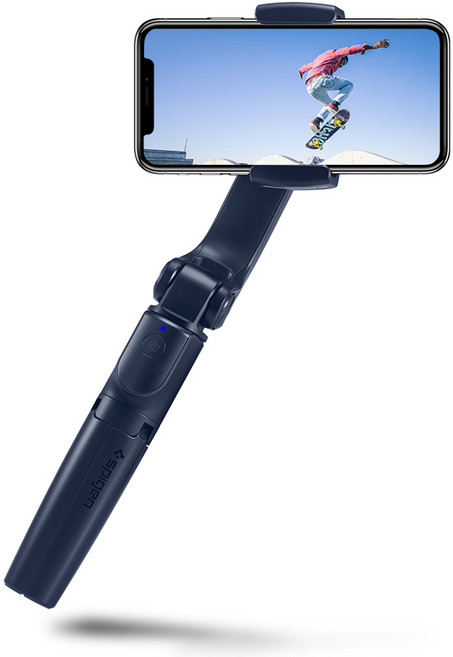 슈피겐 블루투스 짐벌 셀카봉 삼각대, S610W, 미드나잇블루, 1개