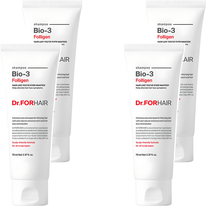 Dr.FORHAIR Bio-3強健髮根洗髮精, 4個, 70ml