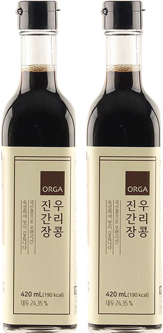 올가홀푸드 우리콩 진간장, 420ml, 2개