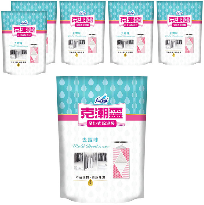 farcent 花仙子 克潮靈 吊掛式除濕袋 去霉味, 6包