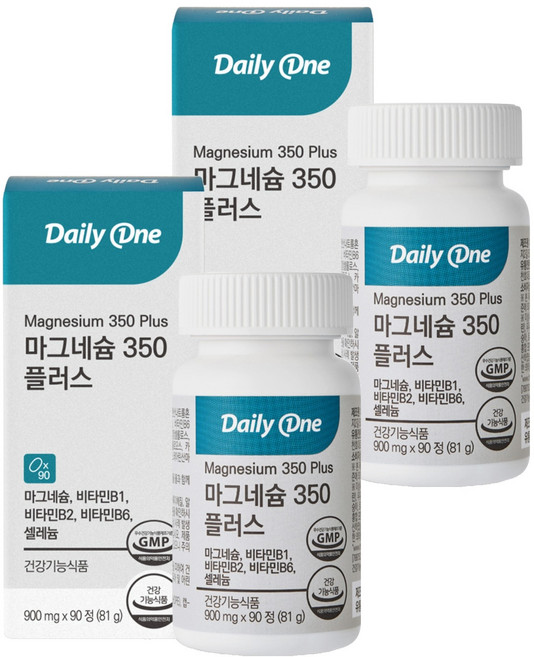 데일리원 마그네슘 350 플러스, 90정, 2개