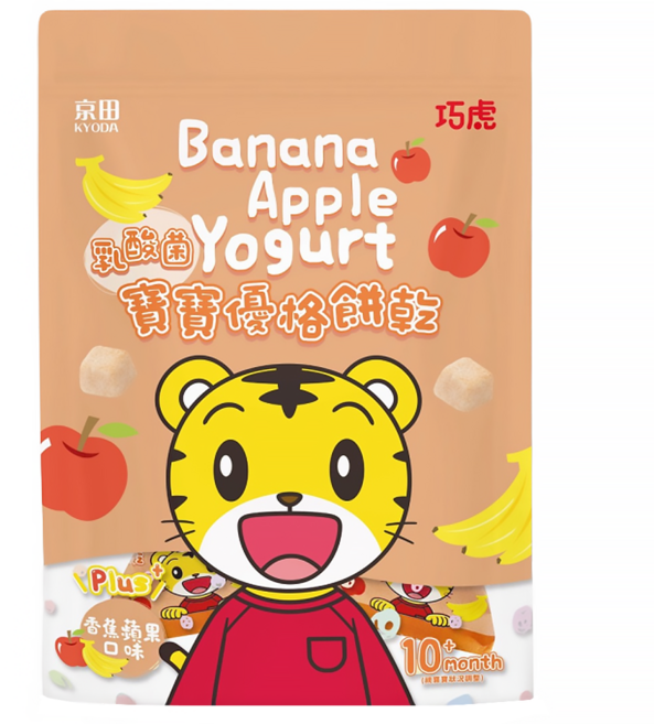 KYODA 京田製菓 巧虎寶寶乳酸菌優格餅乾, 香蕉蘋果, 20g, 1包