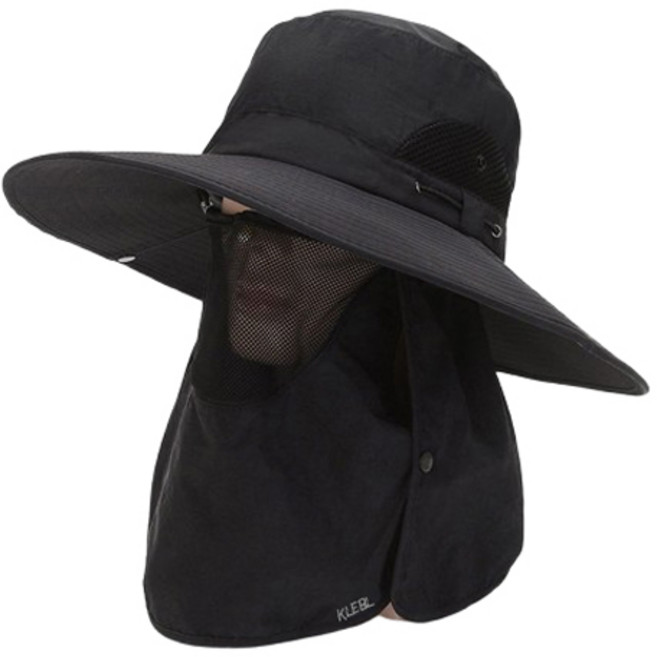 클레블 아웃도어 등산 낚시 모자, 블랙
