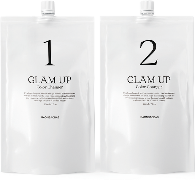 글램업 블랙빼기 탈색제 1제 200ml + 2제 200ml 세트, 1개