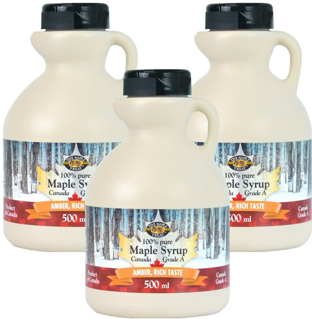 L.B. MAPLE TREAT 加楓饗味 極深琥珀楓樹糖漿, 3個, 500ml