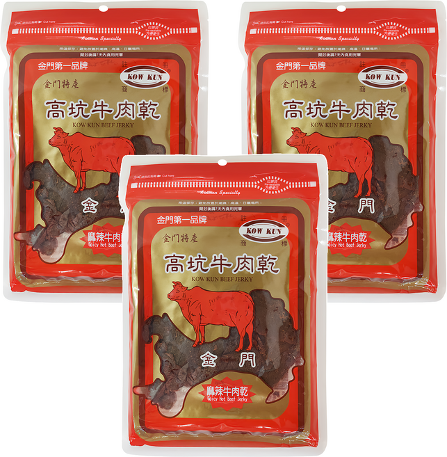 高坑 麻辣牛肉乾, 160g, 3包