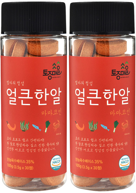 토종마을 HACCP인증 마마코인 얼큰한알, 105g, 2개