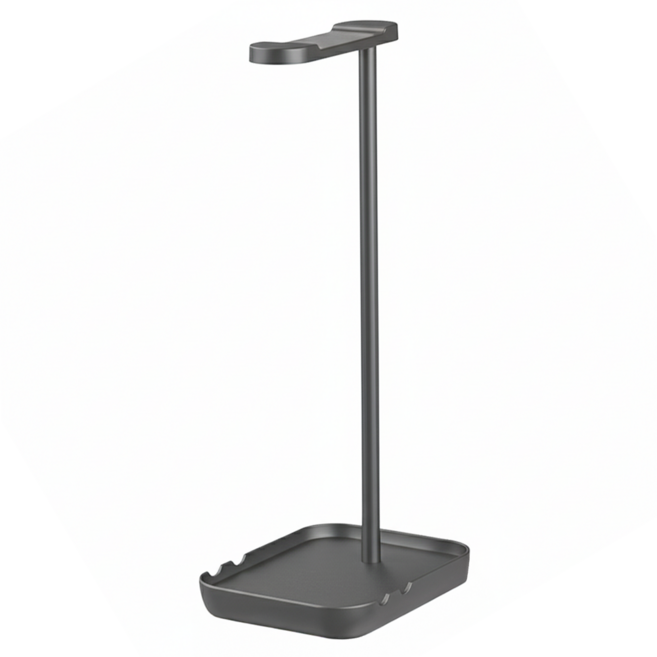 上手家居 耳機架 黑色 穩固底座 180度旋轉支架 多功能使用, 1組, 單一商品