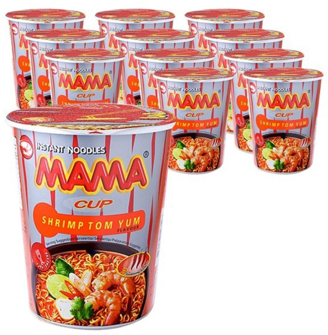 마마 컵 쉬림 톰냠 플레이버 컵라면 70g, 12개